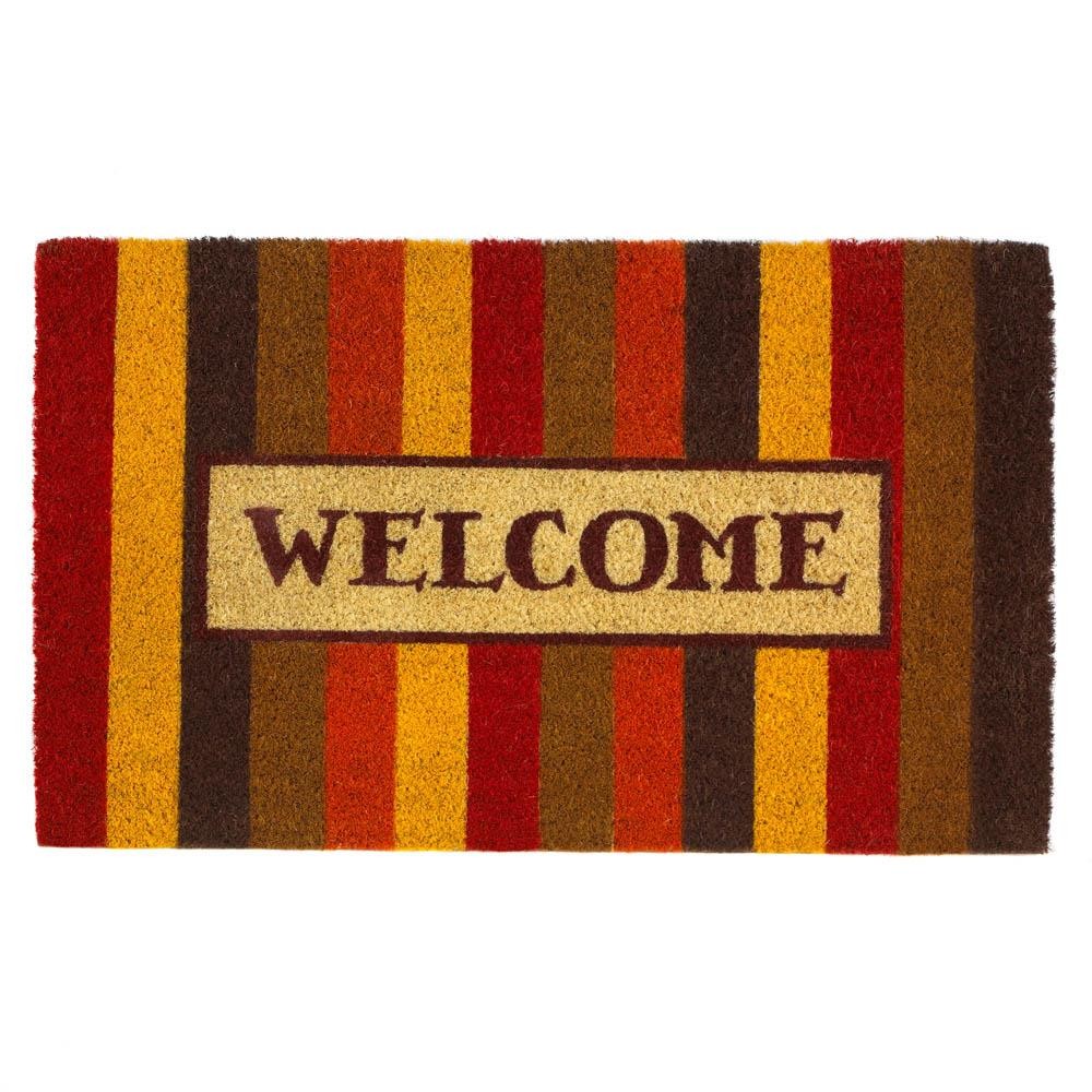 Autumn Striped Welcome Mat