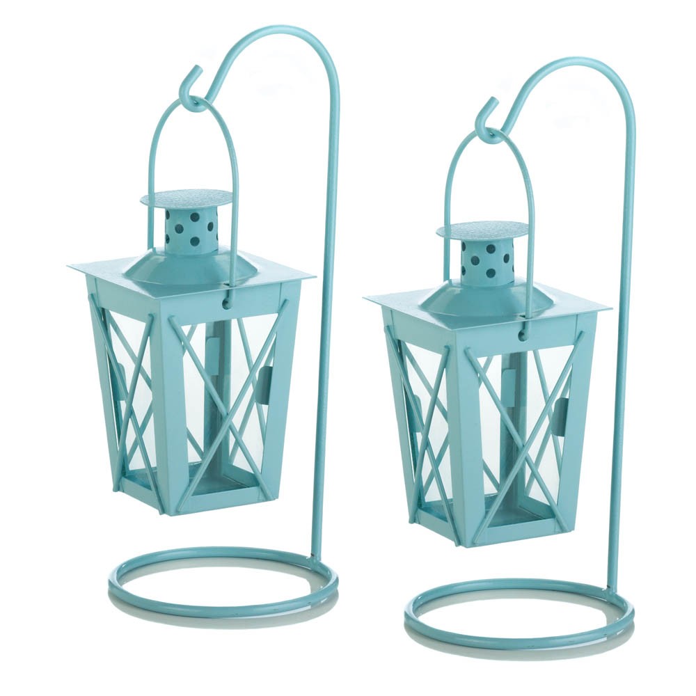 Baby Blue Hanging Railroad Lanterns