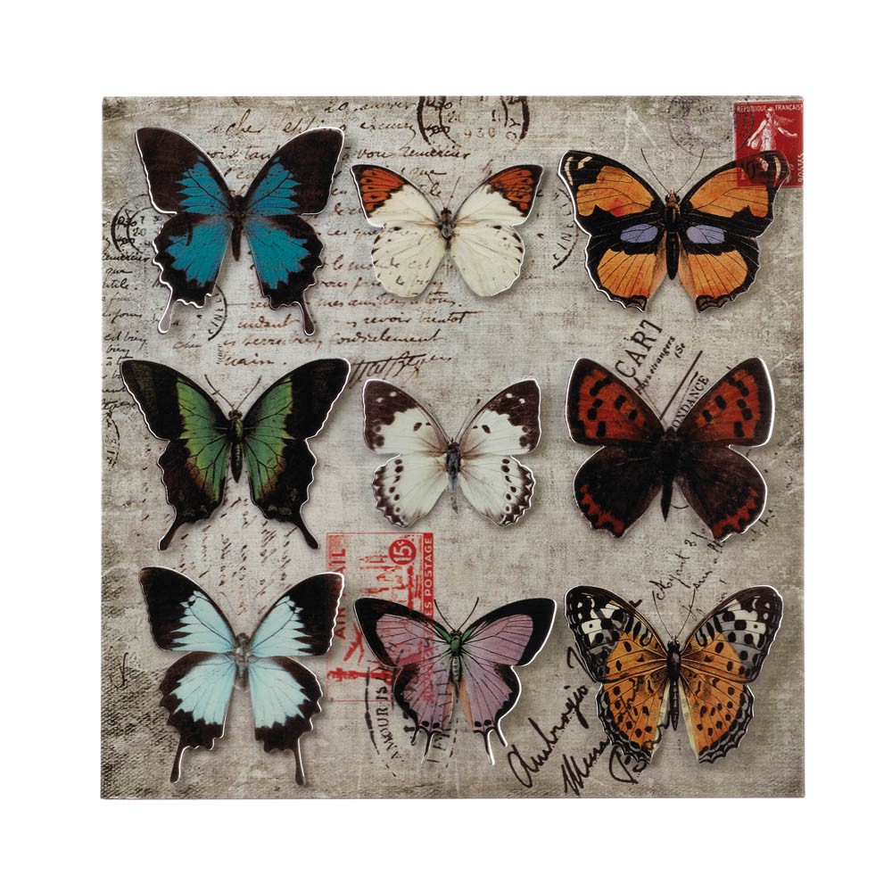 Butterfly Collage 3-D Wall Art