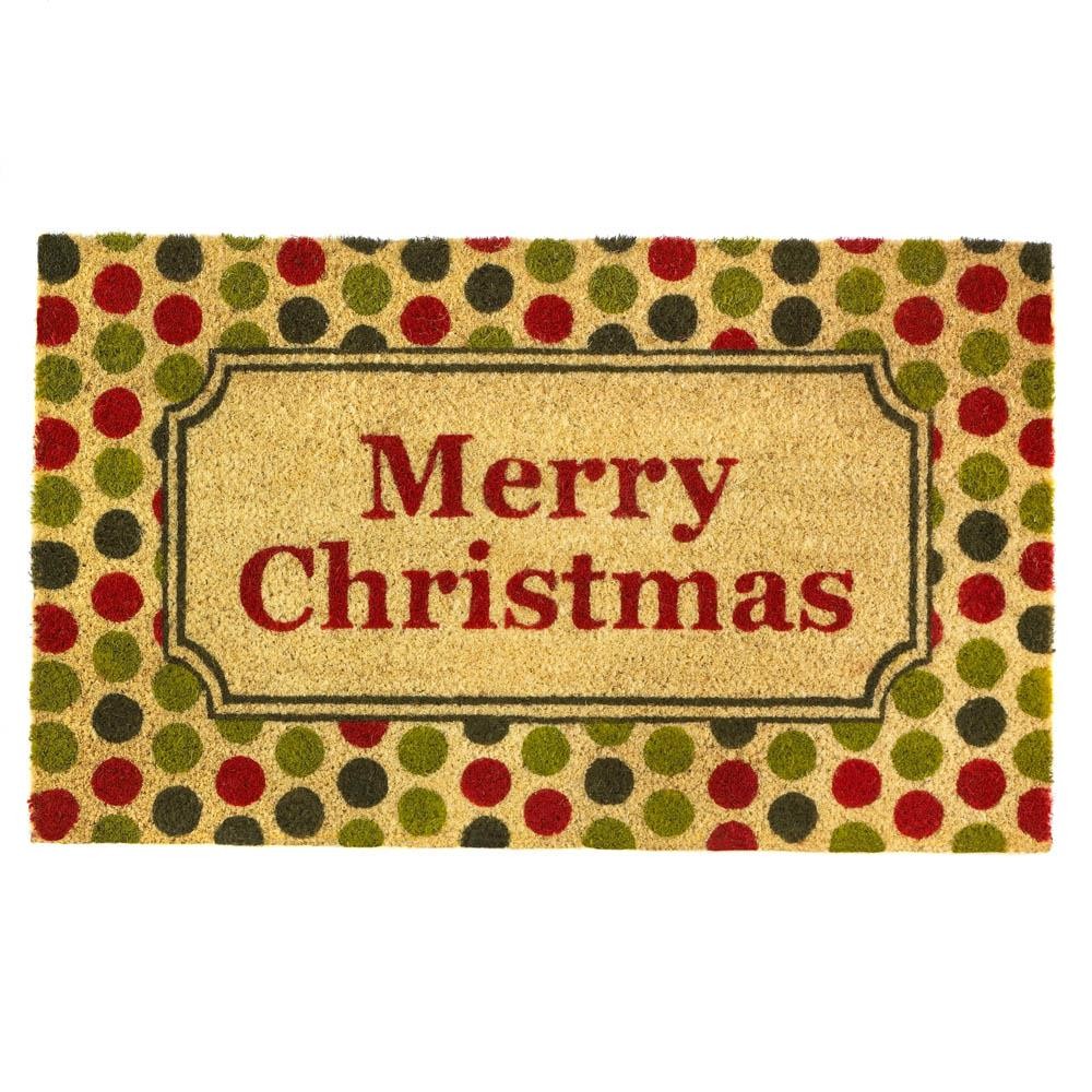 Christmas Polka Dot Welcome Mat