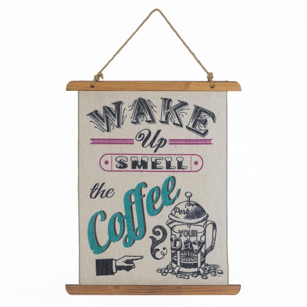 Coffee Perk Up Linen Wall Art