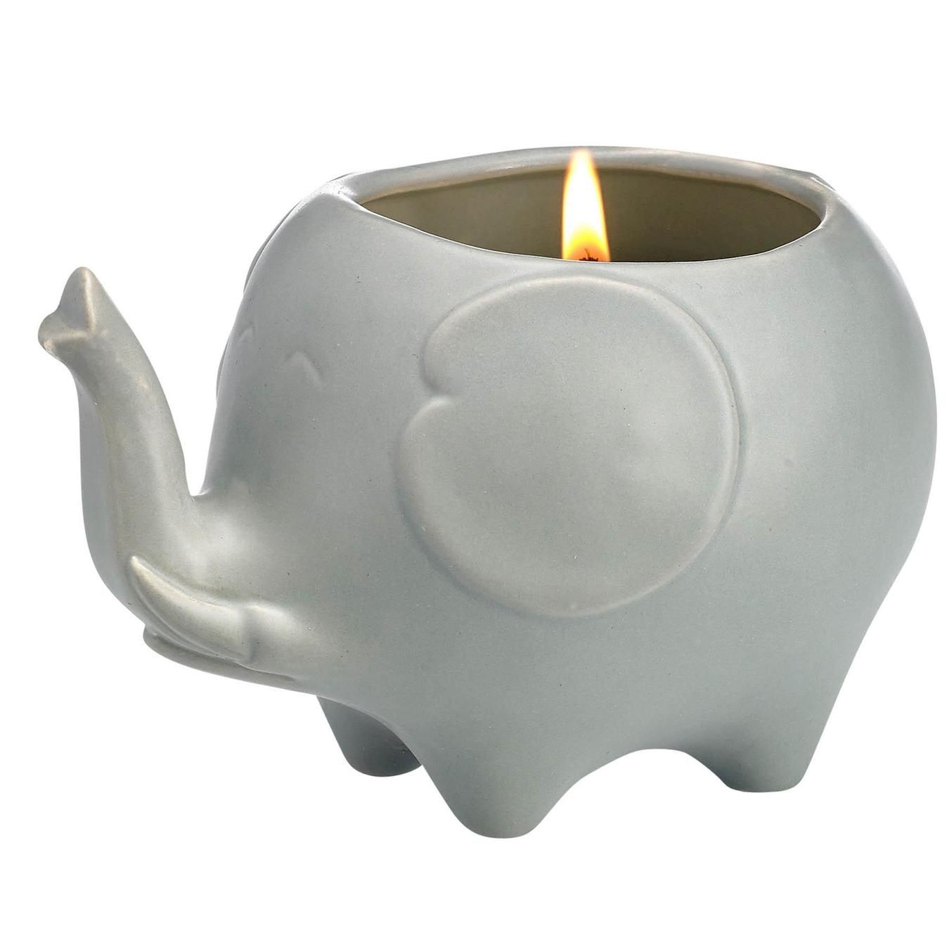 Elephant Candle - Matte Silver