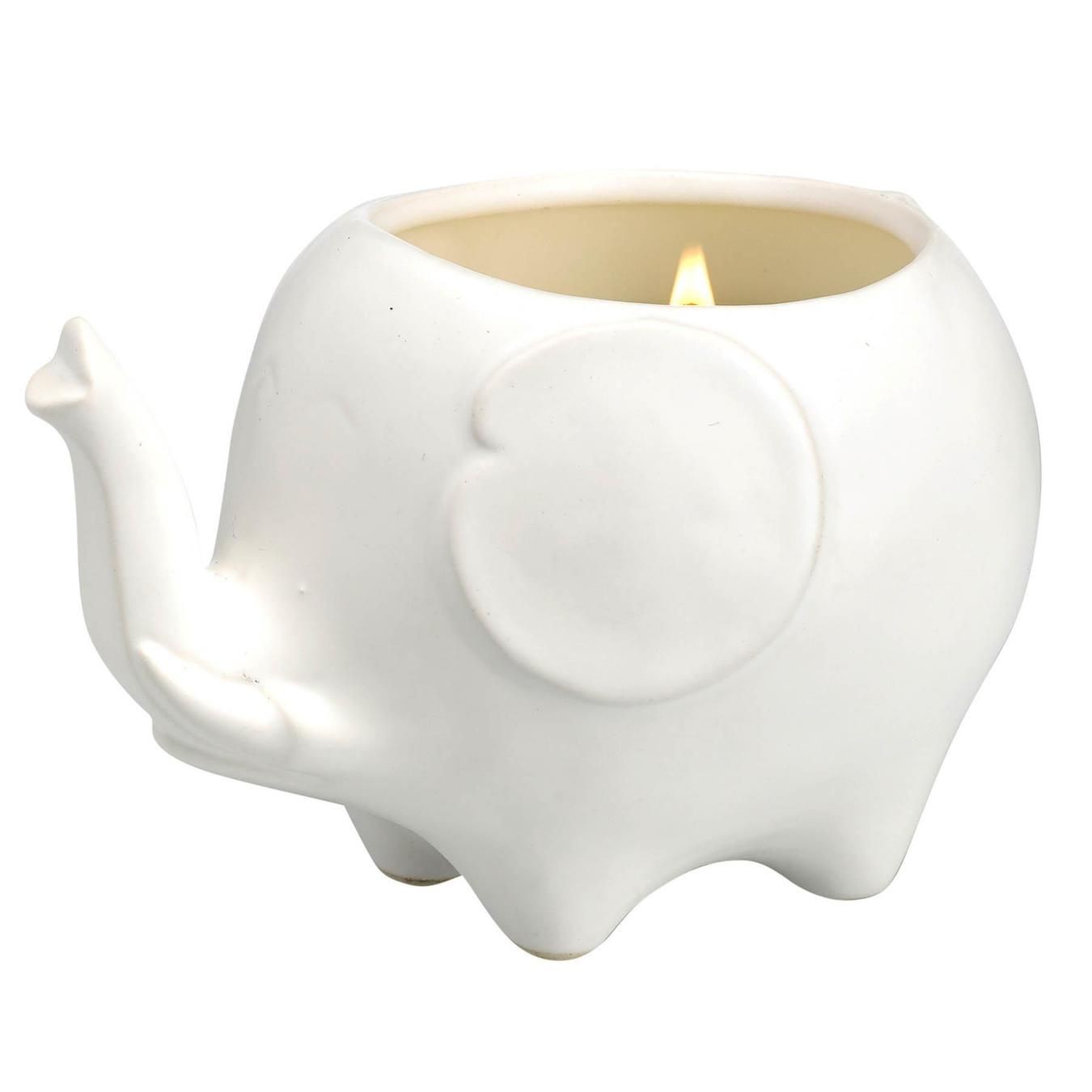 Elephant Candle - Matte White