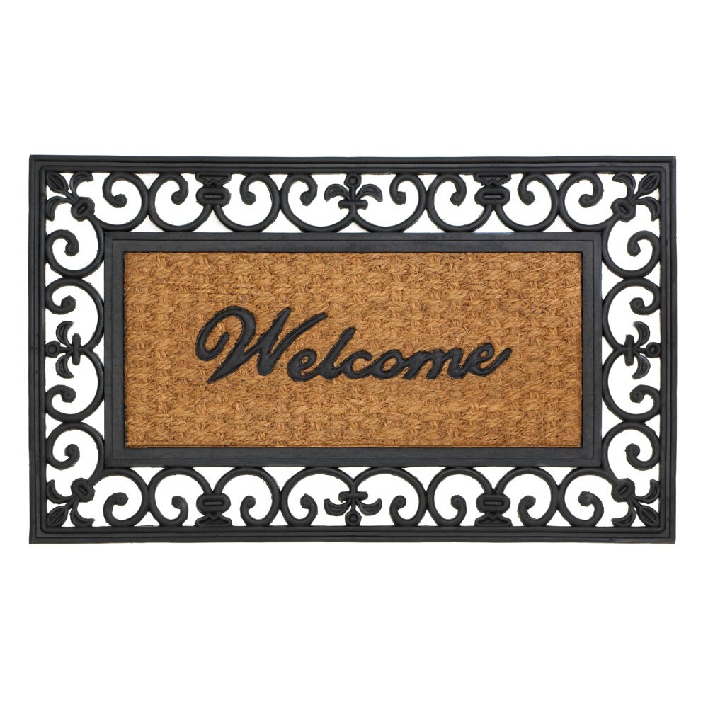 Fleur-De-Lis Framed Welcome Mat