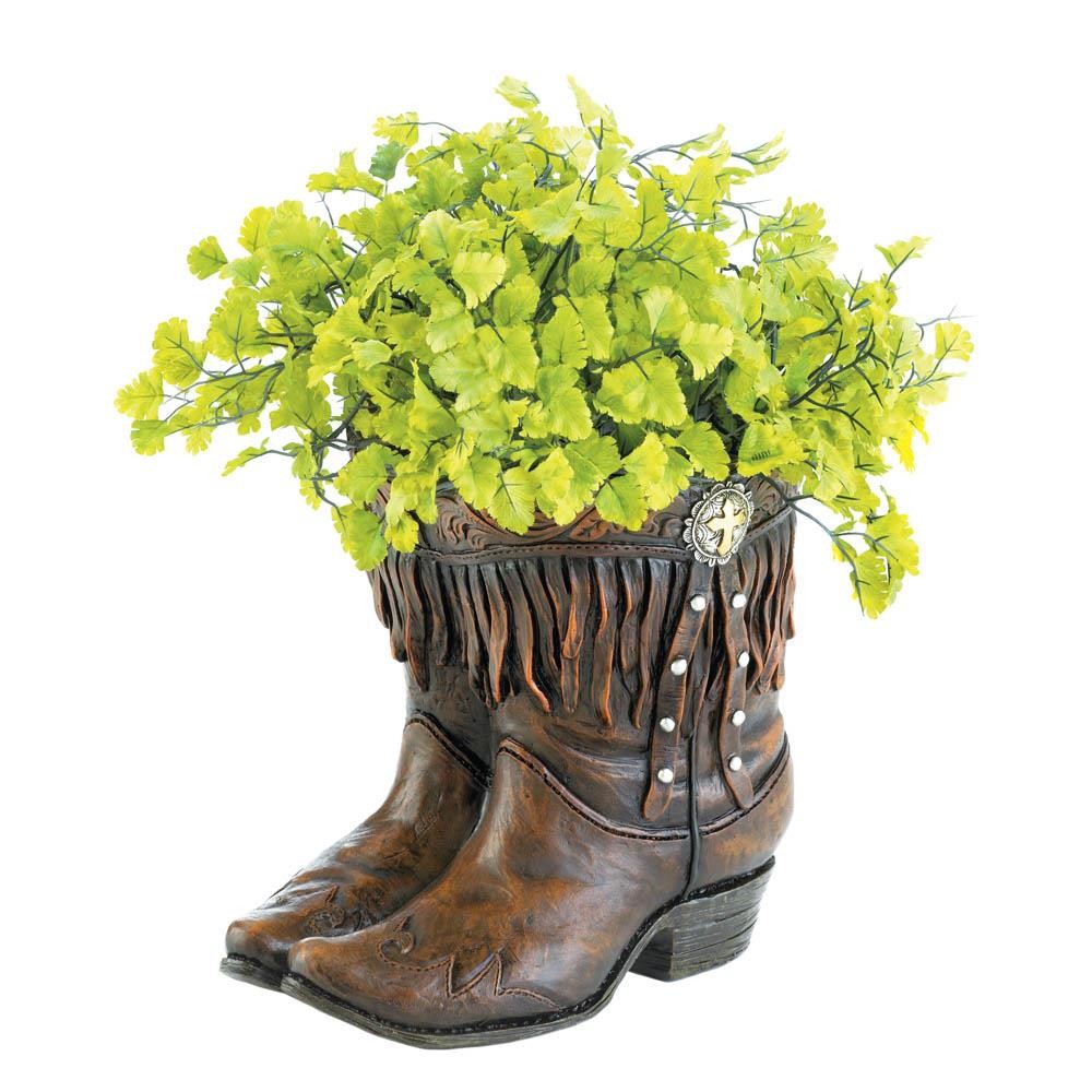 Fringed Cowboy Boot Planter