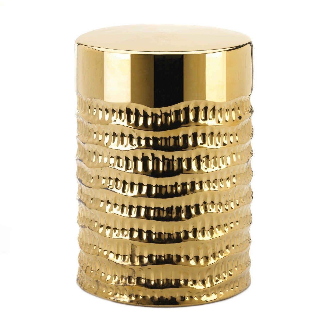 Gold Textured Stool