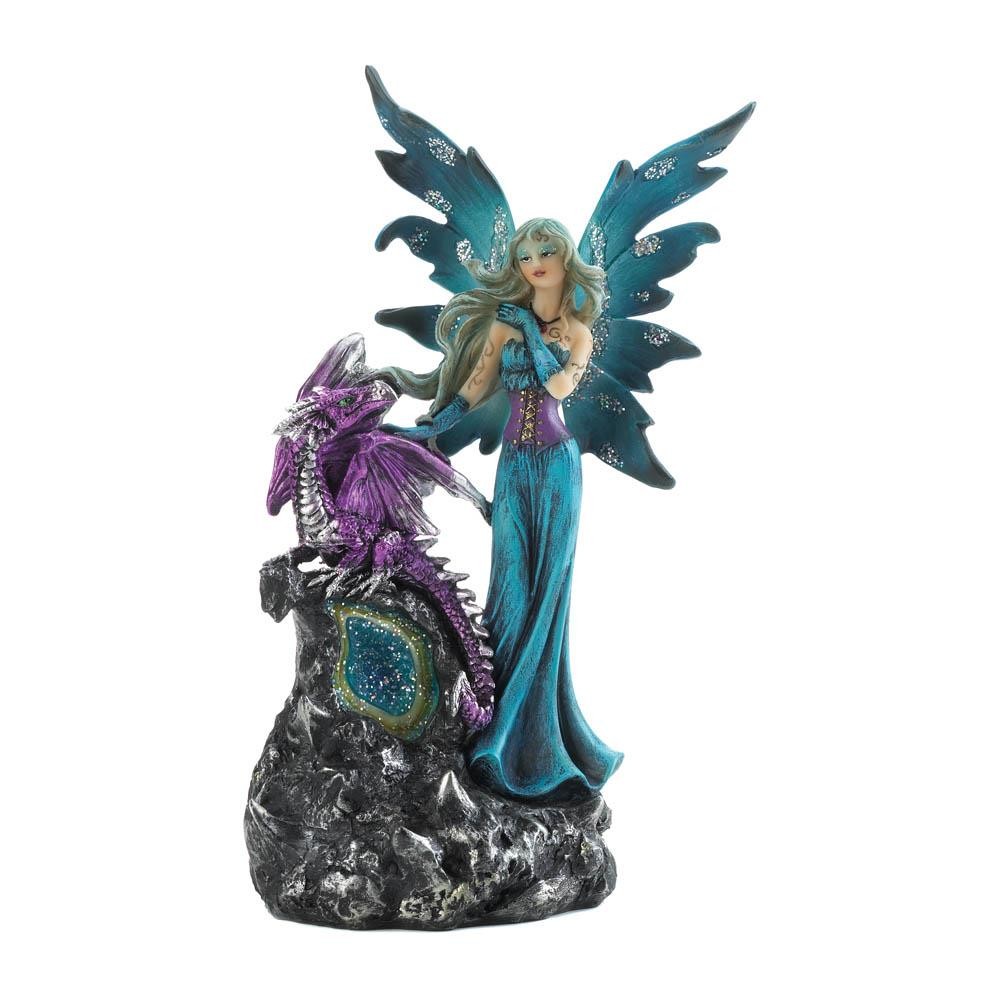 Gothic Fairy And Dragon Figurine