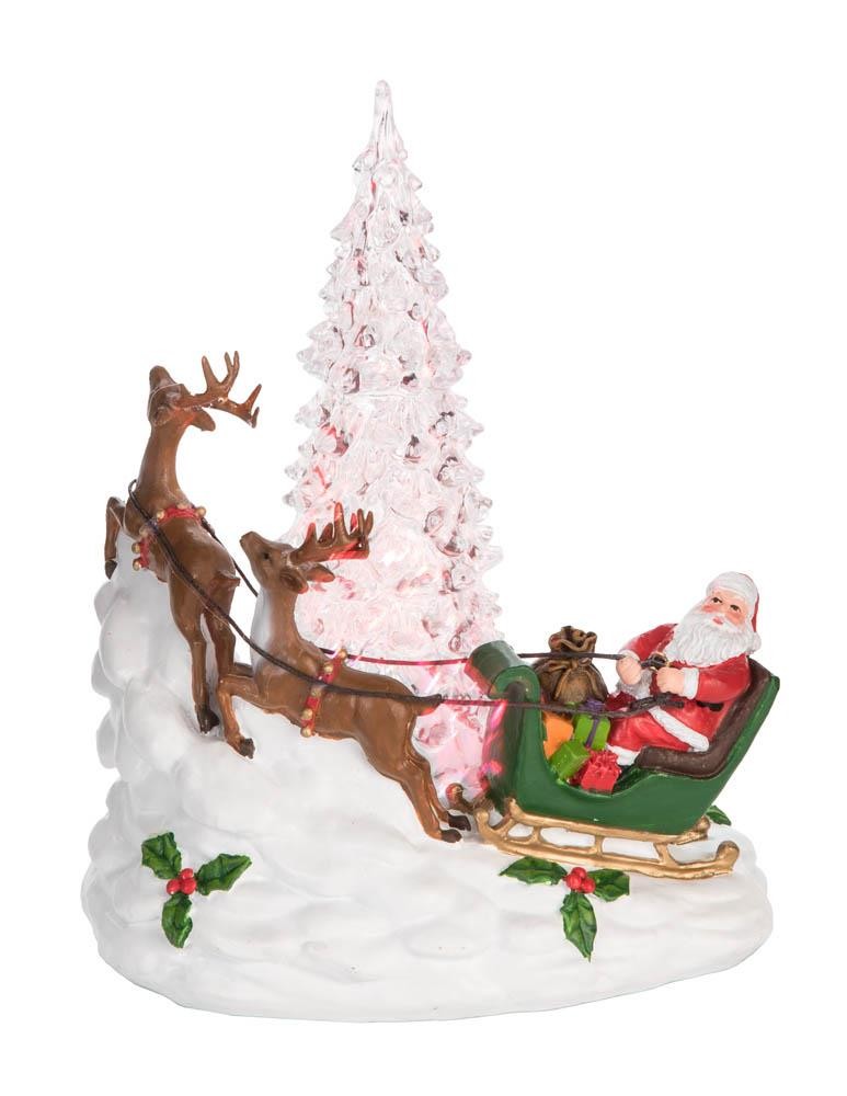 Light Up Santa Scene Figurine