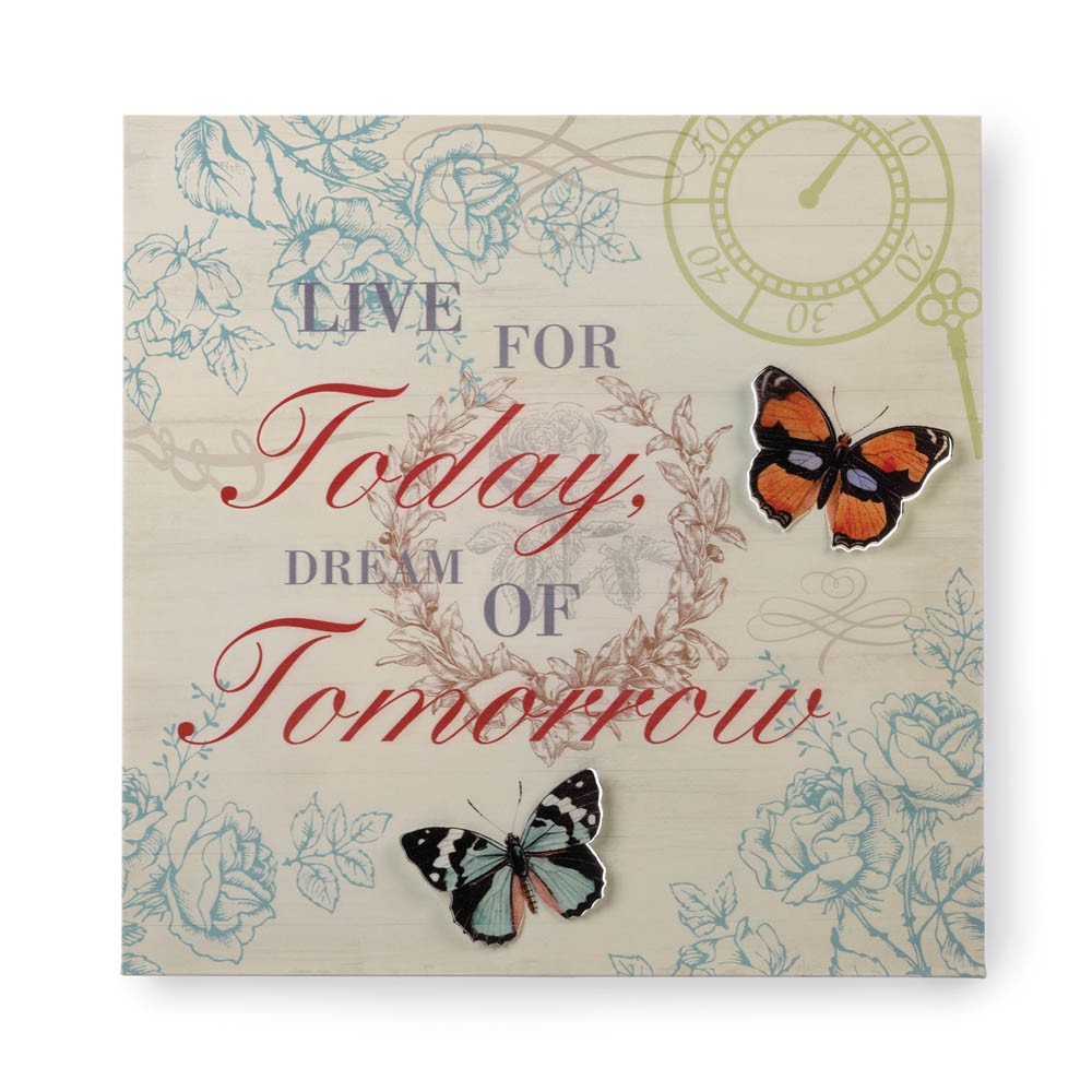 Live & Dream 3-D Butterfly Wall Art