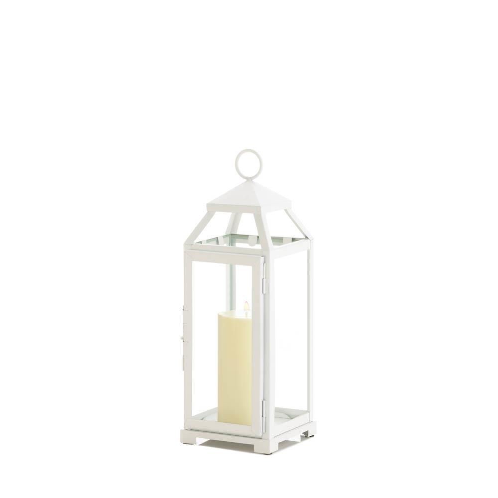 Medium Country White Open Top Lantern