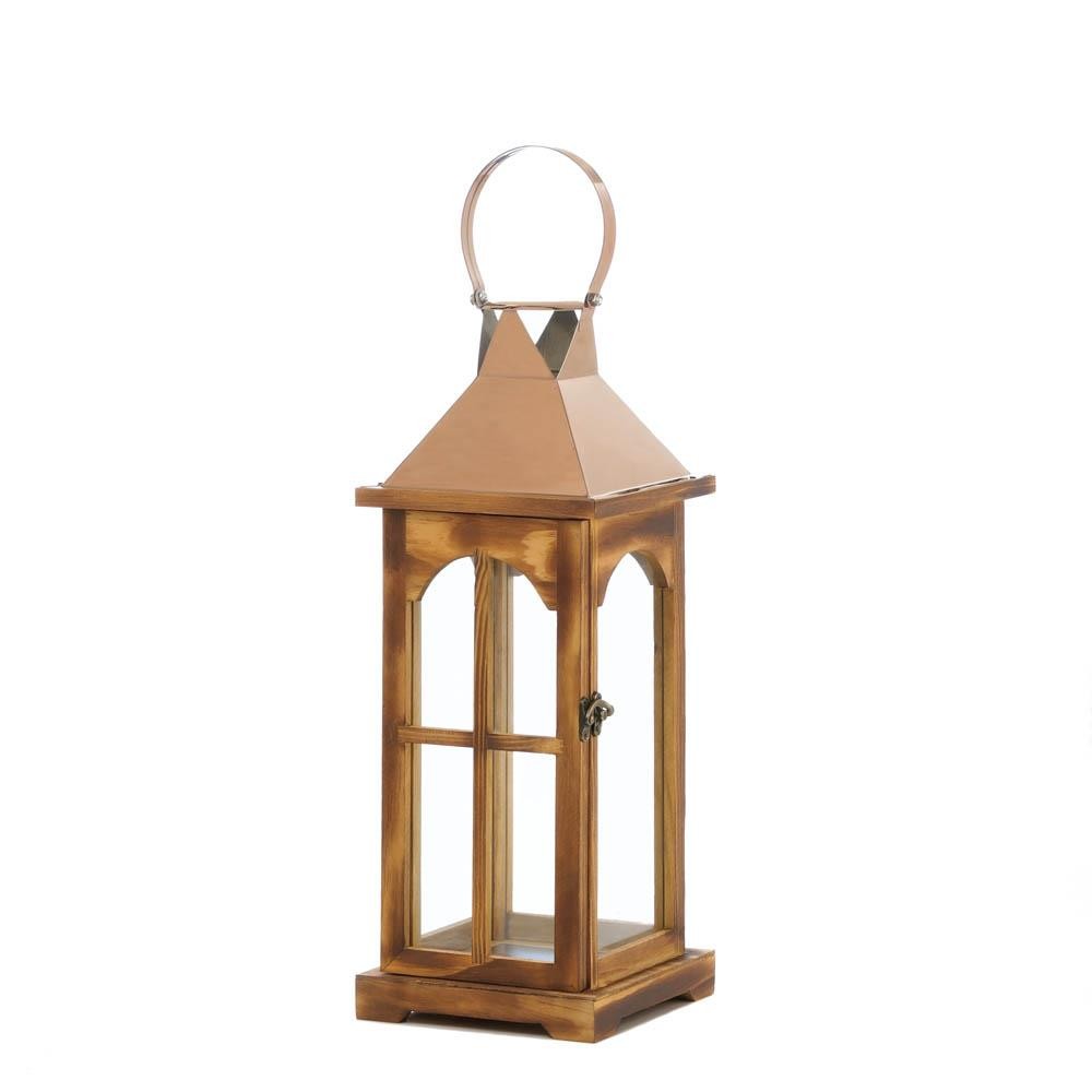 Rose Gold Wooden Lantern