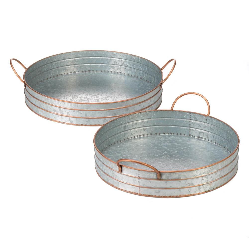 Round Galvanized Metal Trays