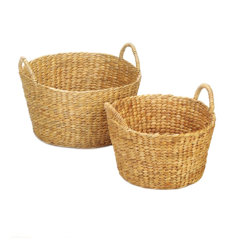 Round Wicker Baskets Duo