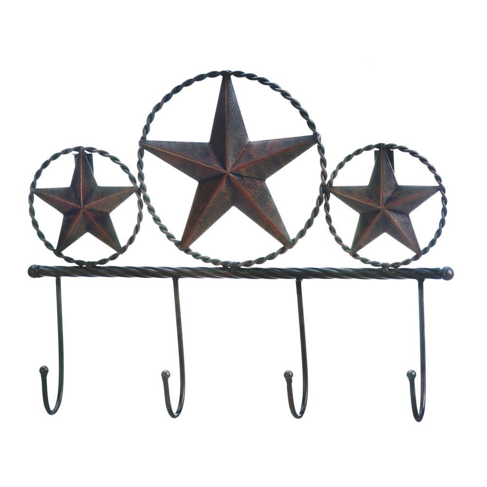 Texas Star Wall Hooks Plaque