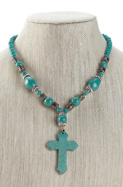 Turquoise Cross Necklace